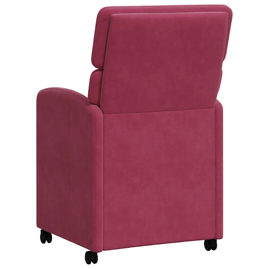 Sedie da Pranzo con Ruote 2 pcs Rosso vino 58 x 65 x 98 cm 42017879