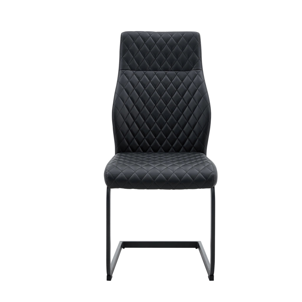 Set Tavolo Rotondo e Sedie da Pranzo ¨C Xylo ¨C Piano MDF, Gambe Metallo Nero, Schienale Rombi