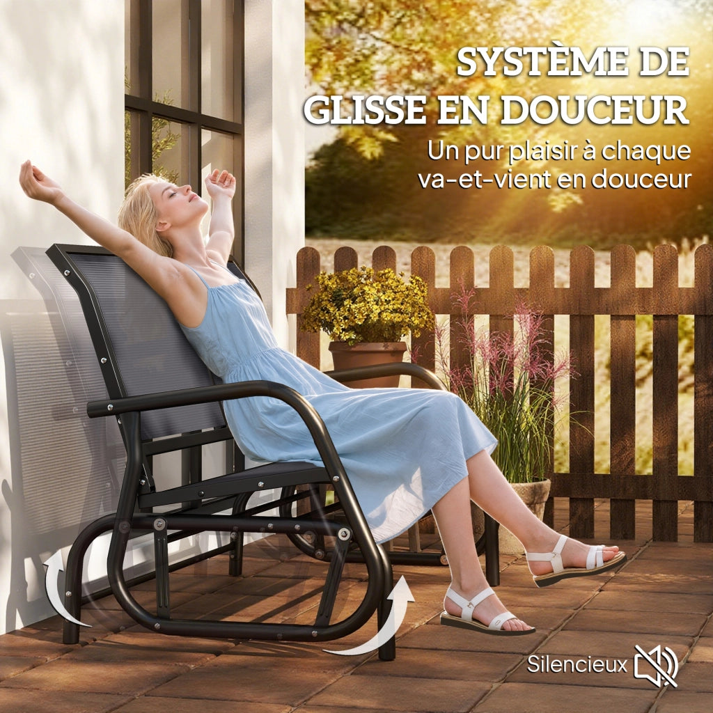 Divano da Giardino 2 Posti con Braccioli ¨C Minimal ¨C Tessilene Grigio