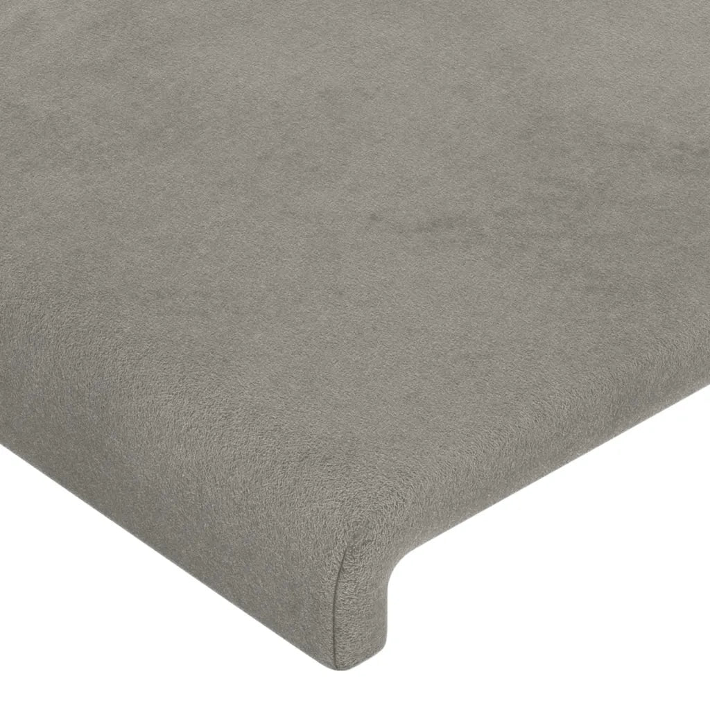 Testiera | Testata ad Orecchio Grigio Chiaro 93x23x118/128 cm in Velluto