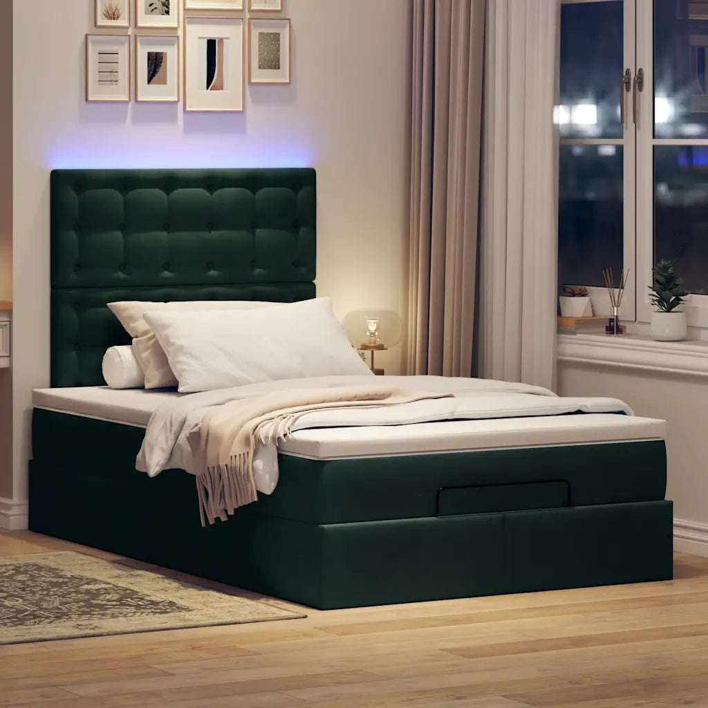 Struttura Letto Pouf con Materassi 120x190 cm Velluto 3314453