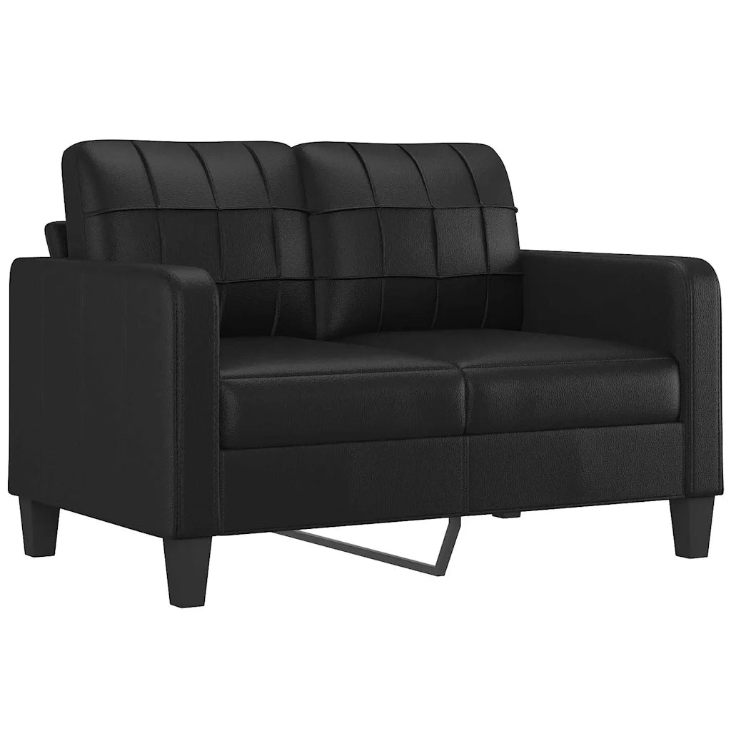 Divano a 2 Posti-Sofa 2 Posti Nero 120 cm in Similpelle 577808