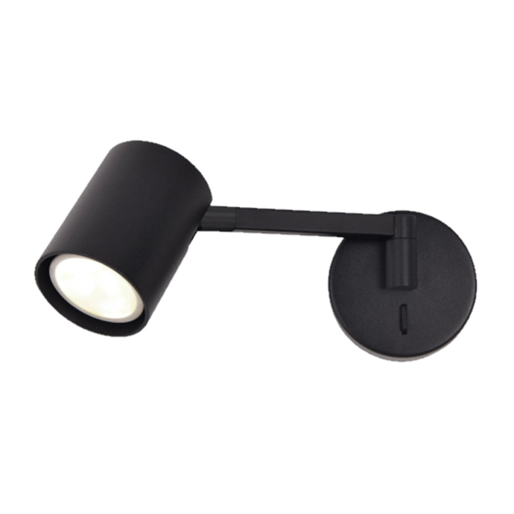 Applique nero moderno orientabile braccio GU10 10W Snow
