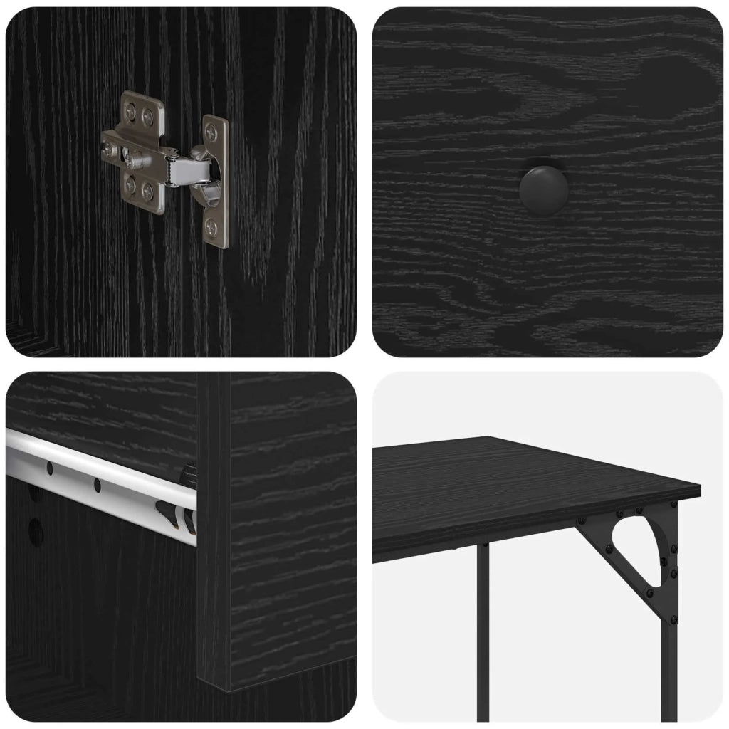 Scrivania per computer Rovere Nero 131 x 48 x 75 cm 882834