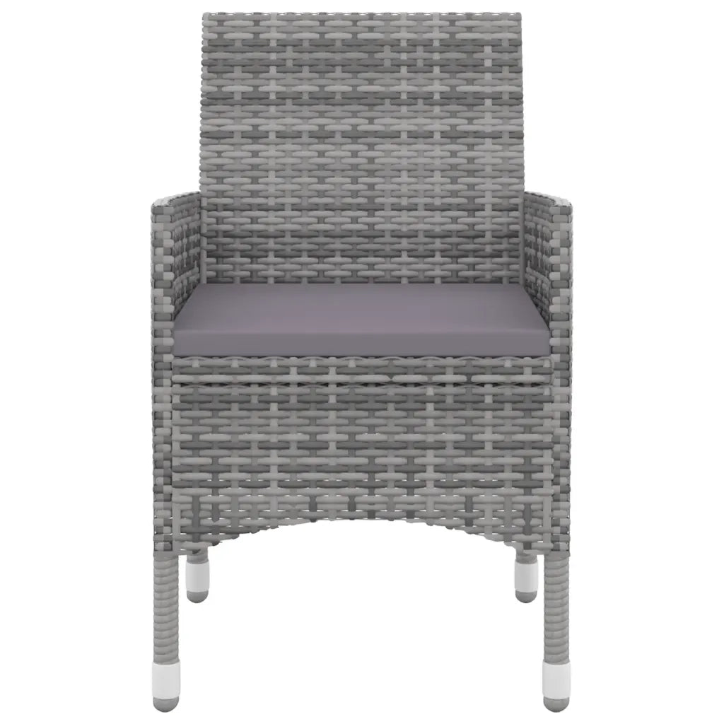 Set da Pranzo per Giardino 5 pz con Cuscini Polyrattan e Vetro 3099741