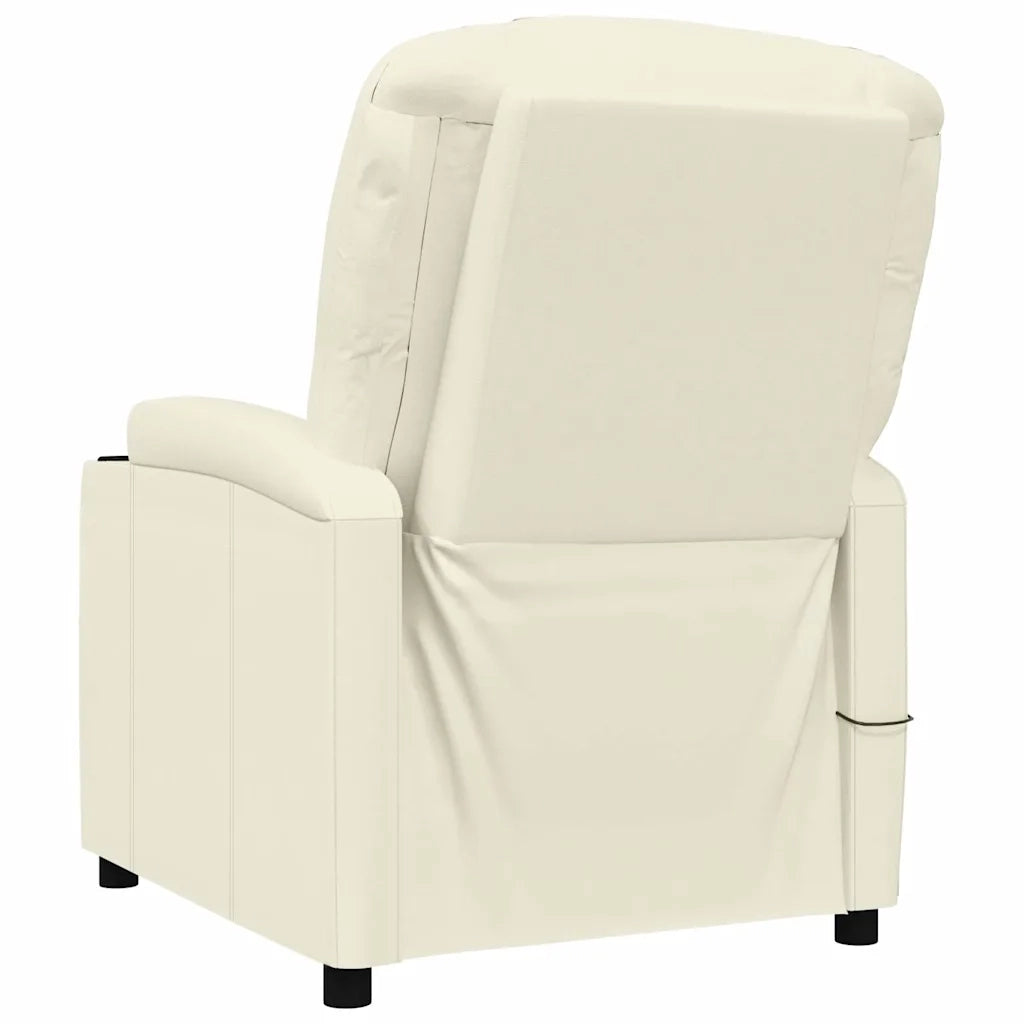 Poltrona Massaggiante Bianco Crema in Similpelle