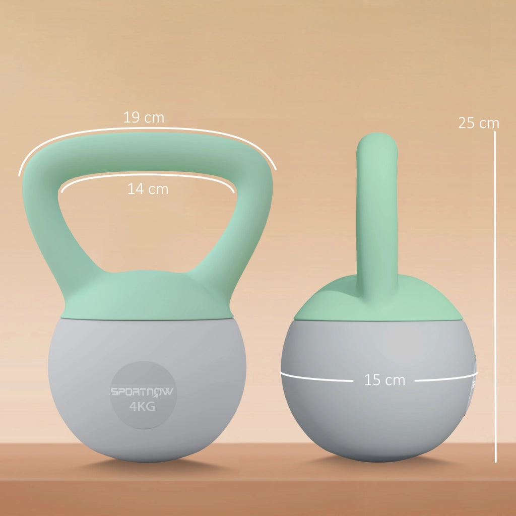 Kettlebell 4 kg ¨C Minimal ¨C Verde e Grigio 19x15x25 cm