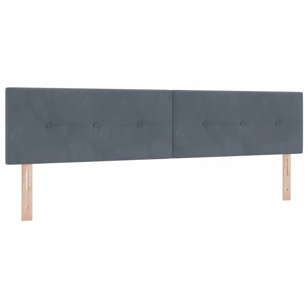 Letto a molle con testiera Grigio scuro 200 x 200 cm Poliestere