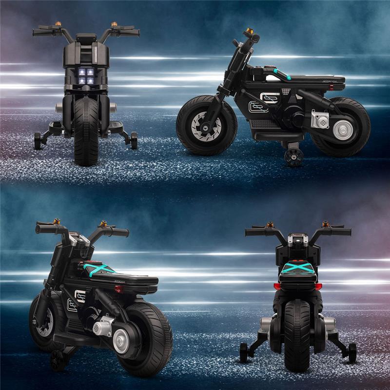 MOTO ELETTRICA CON ROTELLE PER BAMBINI 3-5 ANNI NERA