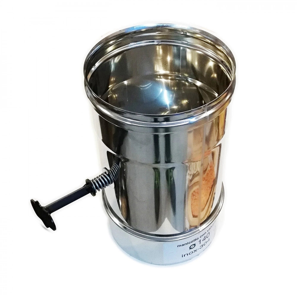 Manicotto mf inox aisi 304 da 100mm con valvola manuale