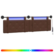Testiera | Testata sospesa Con luce LED Marrone Similpelle
