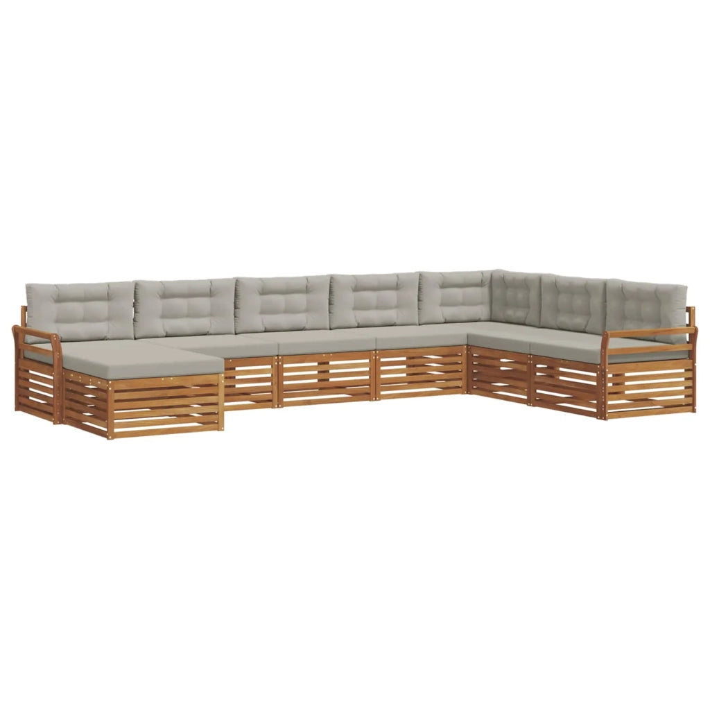 Set di divani da esterno 8 pcs Grigio Naturale e Chiaro 3373941