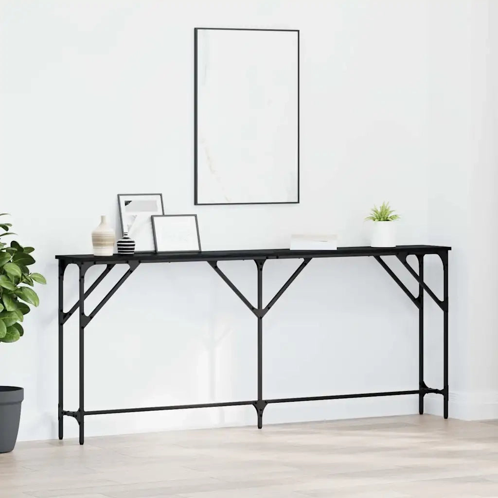 Tavolo Consolle | Tavolo d'Ingresso Rovere nero 180 x 23 x 75 cm