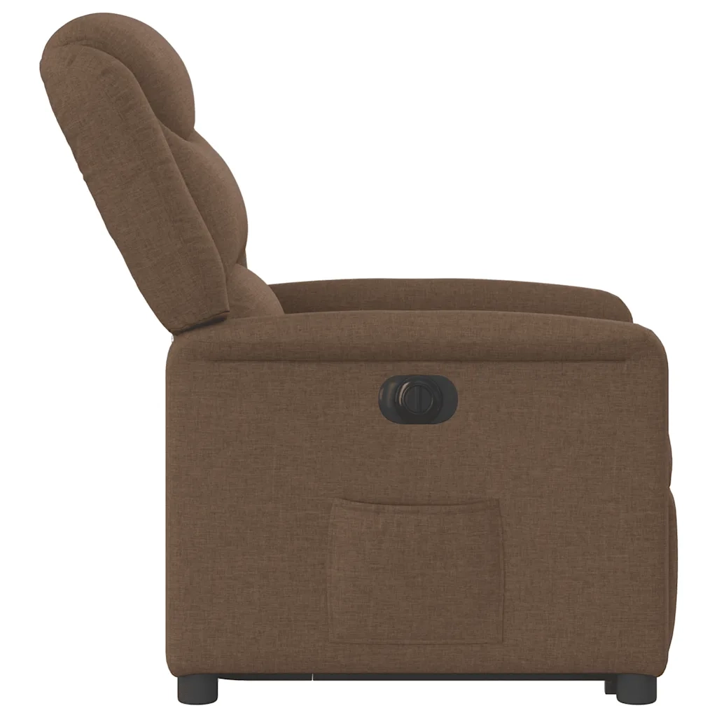Poltrona Alzapersona Reclinabile Elettrica Marrone Tessuto 3303218