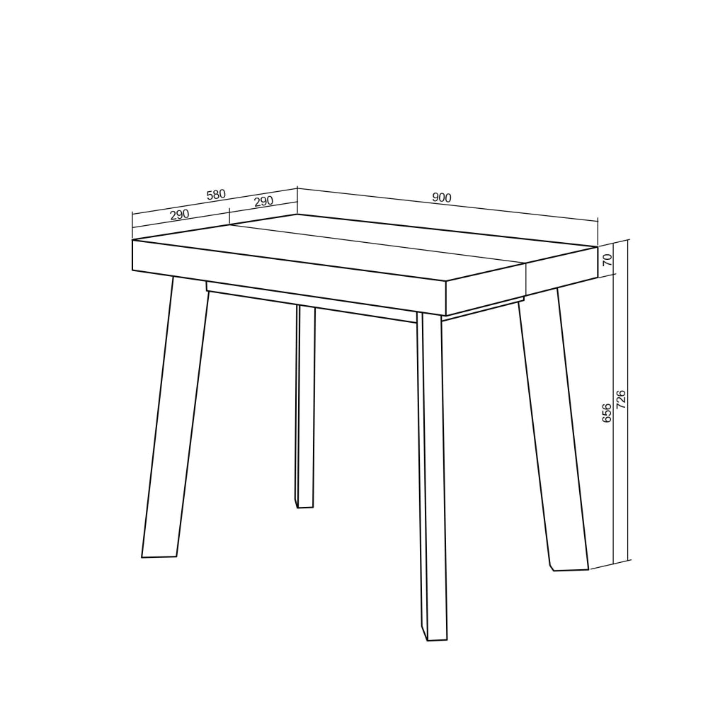 Consolle allungabile, 262x90x73cm, Per 12 persone, Gambe in legno, grigio cemento RF3113