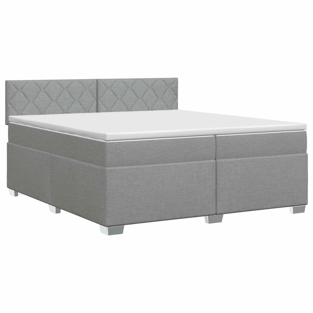 Letto box spring con materasso Grigio Chiaro 200 x 200 cm 3450565