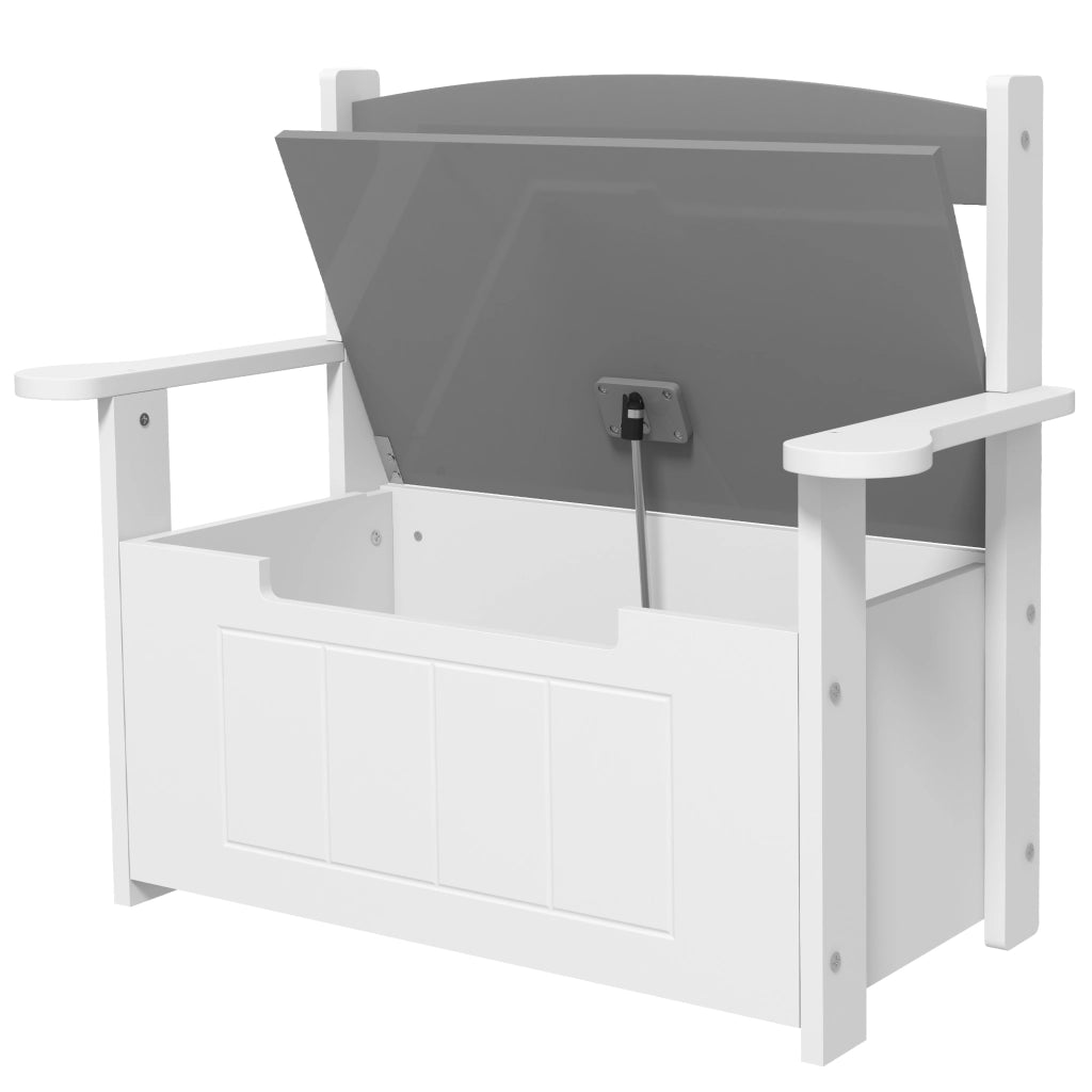 Scrivania per Bambini con Ripiani e Cassetto ¨C Minimal ¨C Grigio e Bianco 68.5x34x58 cm