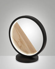 Lampada da Tavolo Pierre a LED 29W 3160lm 3000K Luce Calda Struttura in Metallo e Legno Design Moderno Colore Nero Classe di Isolamento 2