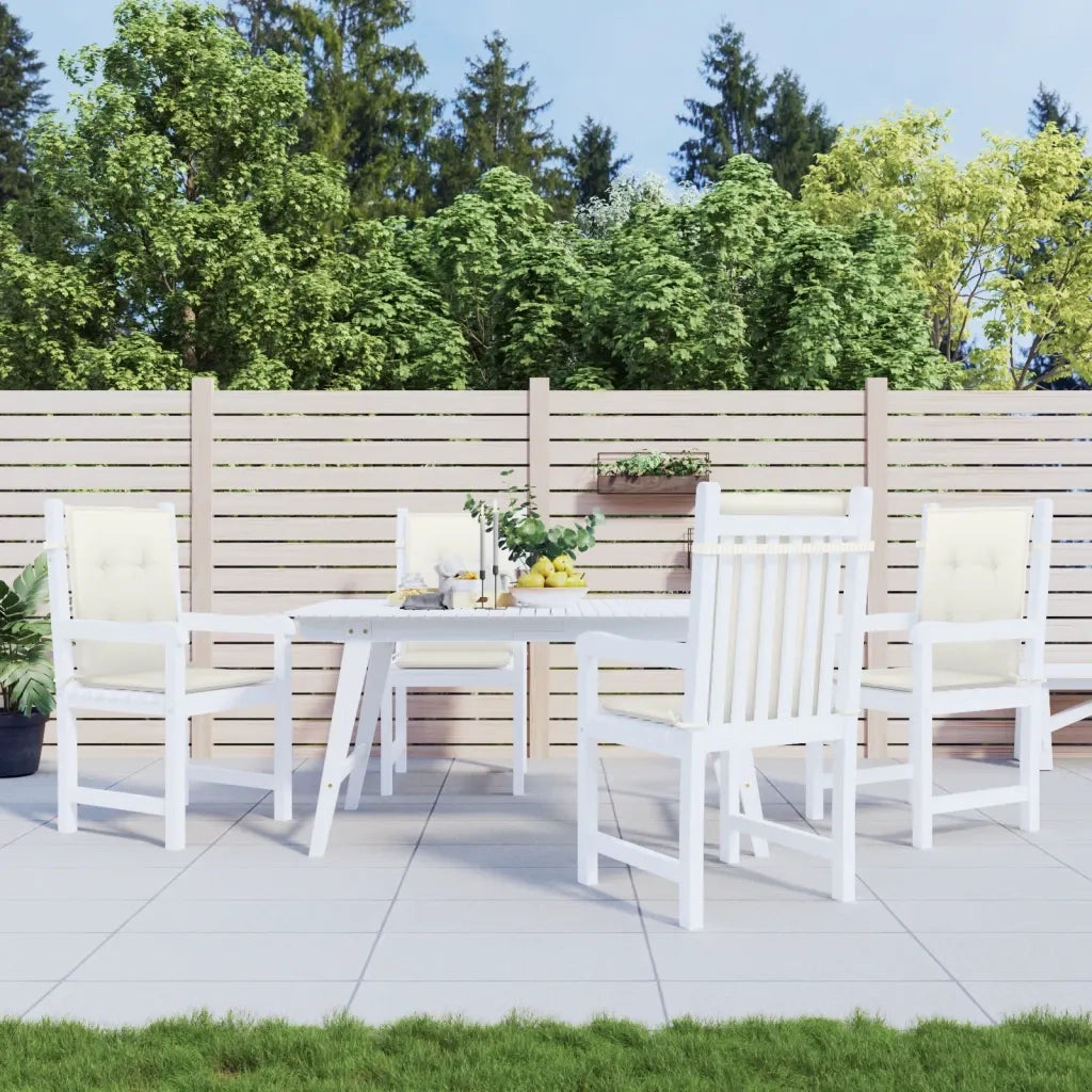 Cuscini Sedia Schiena Bassa 4 pz | Cuscini per sedie Crema M¨¦lange 100x50x4 Tessuto