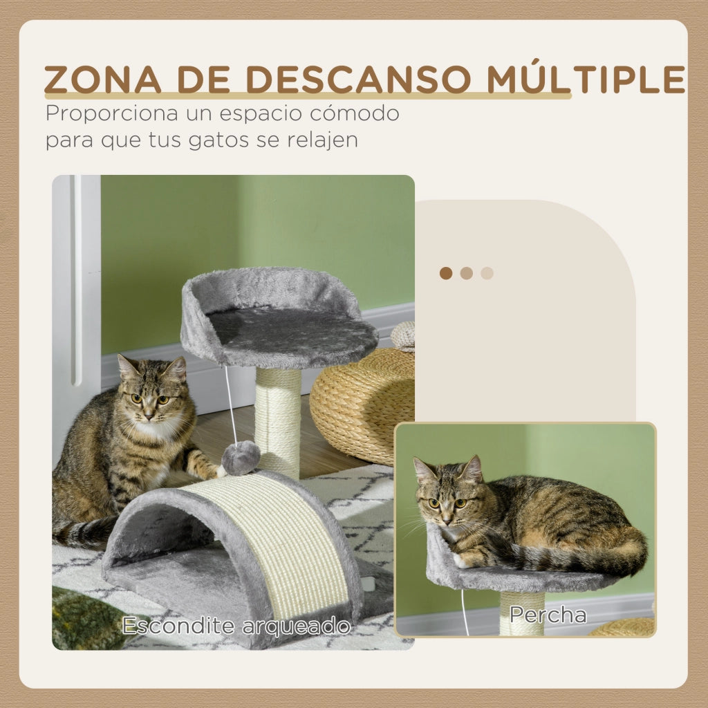 Casetta per Gatti con Poste e Piattaforme ¨C Zephmum ¨C Grigio 35.5x37x46 cm