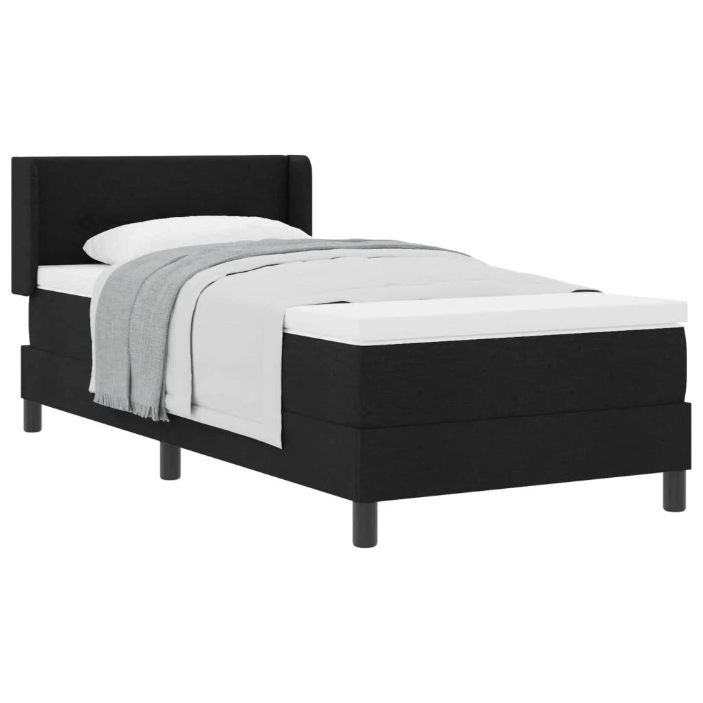Letto a molle con testiera Nero 200 x 100 cm Tessuto 3341092