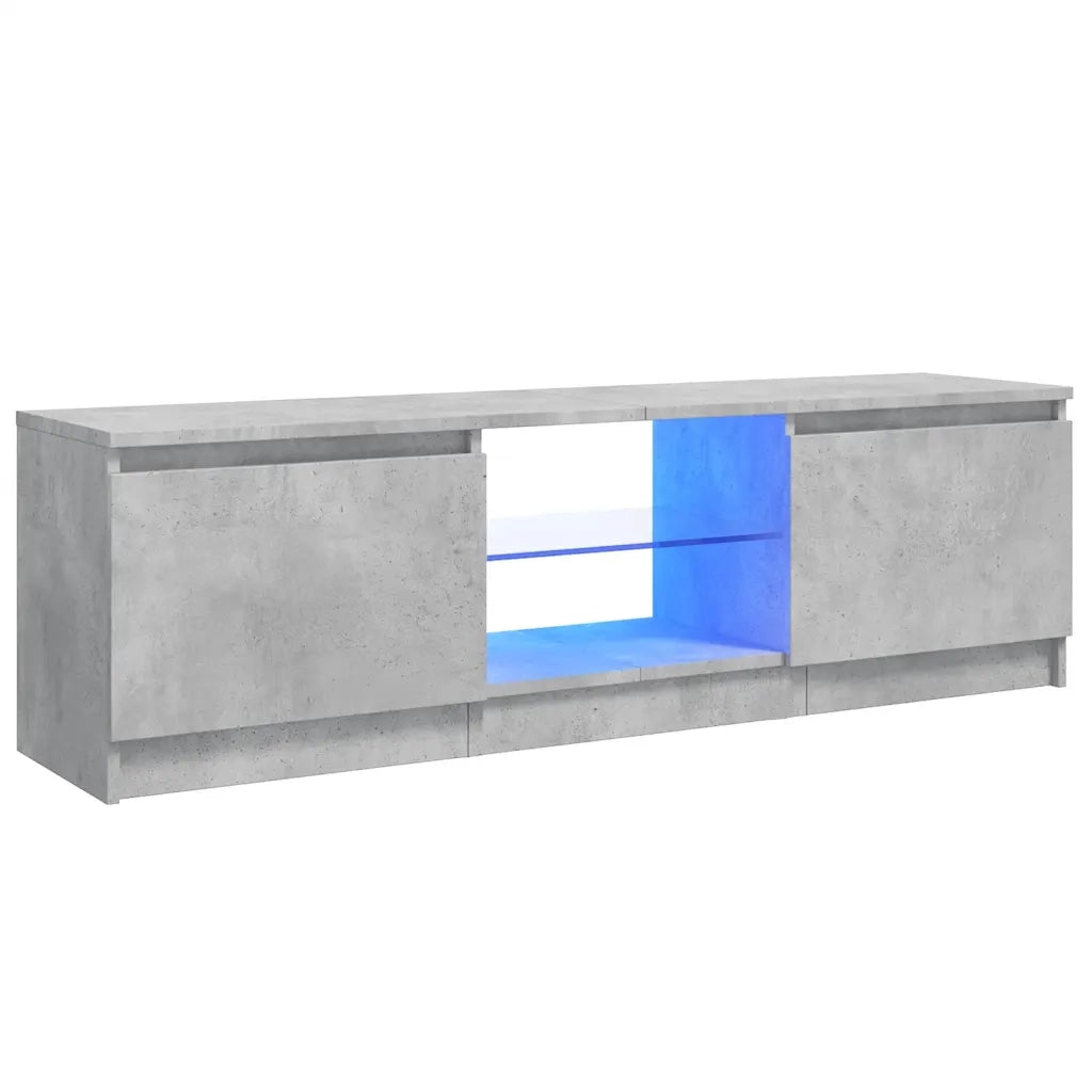 Mobile Porta TV con Luci LED Grigio Cemento 120x30x36 cm 804287