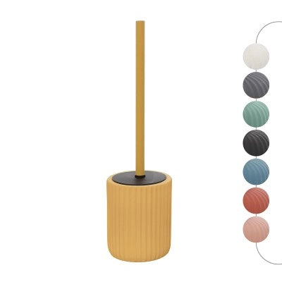 Scopino wc giallo in ceramica soft touch con setole nere Spring