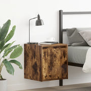 Comodini a Muro 2 pz-Set di 2 Tavolino da notte Rovere Fumo 38x34x40 cm 807258