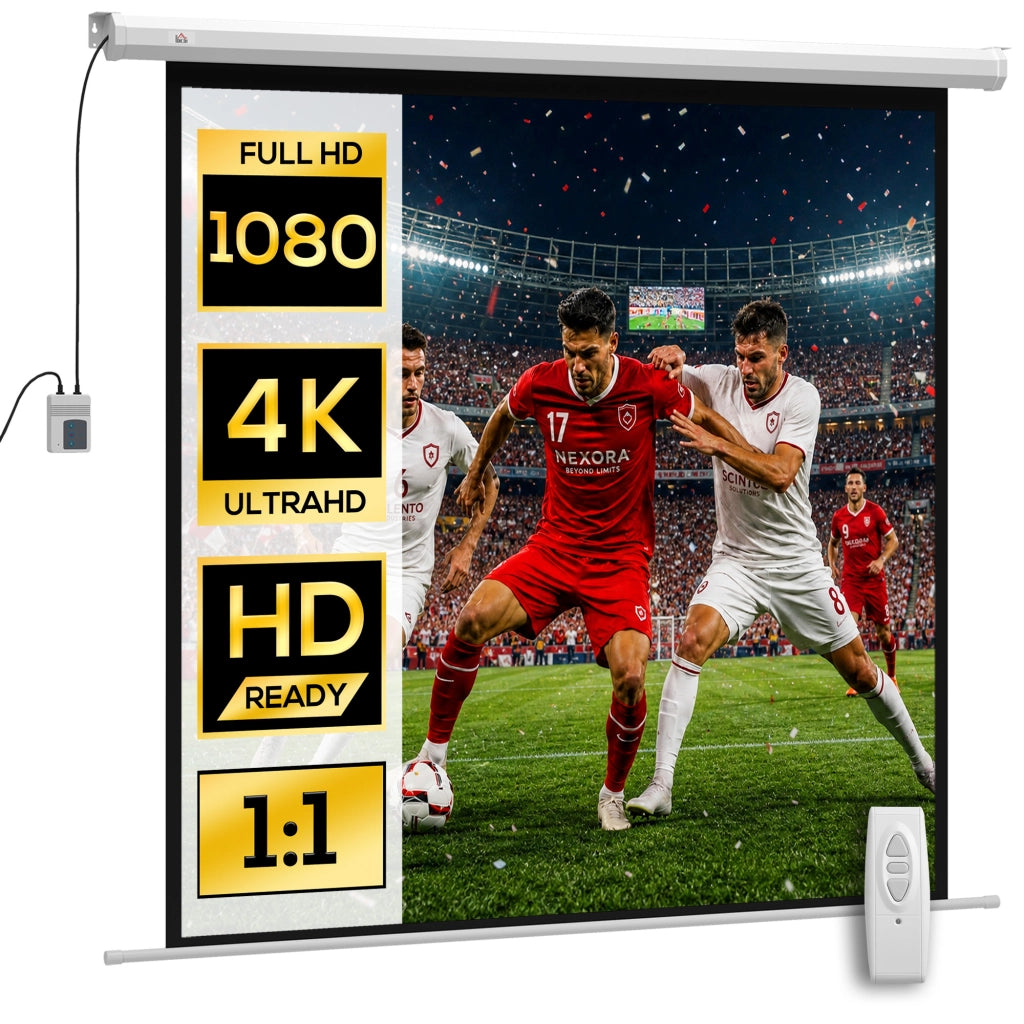 Schermo proiezione 85 pollici 4K HD elettrico ¨C Minimal ¨C montaggio a parete o a soffitto con telecomando