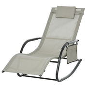 Poltrona a Dondolo da Giardino ¨C Minimal ¨C Nero e Grigio, 150x62x88 cm