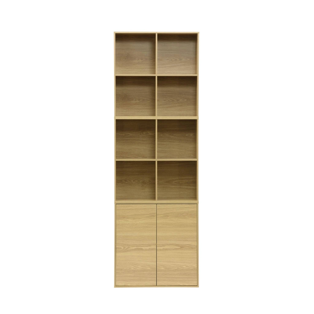 Libreria modulare in legno con 4 scomparti, quercia