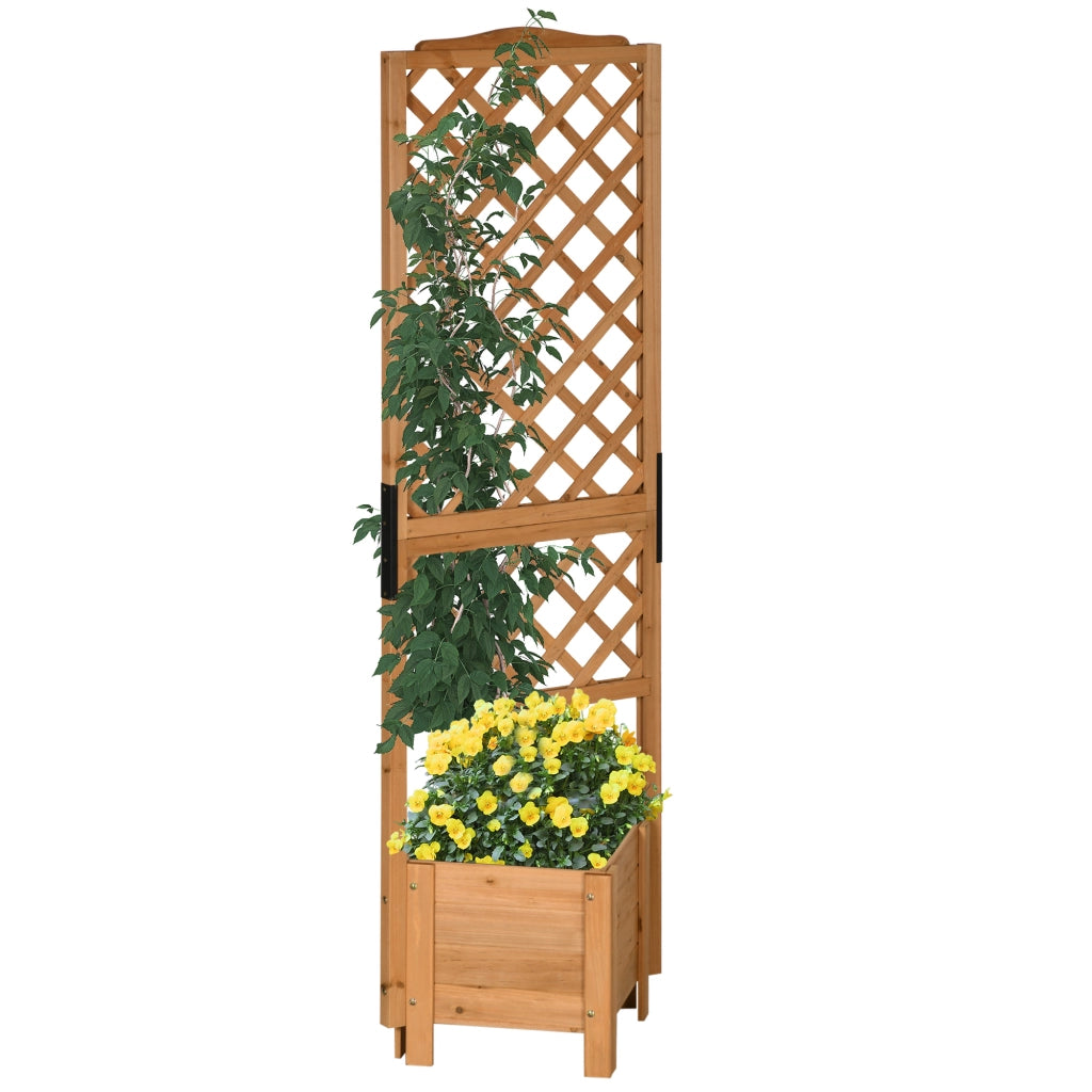 Fioriera con graticcio in legno per giardino ¨C Minimal ¨C 54.5x52x180 cm