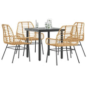 Set da Pranzo da Giardino 5pz Polyrattan Vetro 3334542