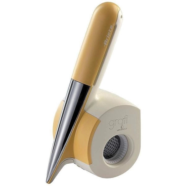 Ariete 457 gratì waterproof - grattugia elettrica impermeabile - senza filo - lavabile sotto acqua corrente - 2 rulli acciaio inox - bianco e giallo