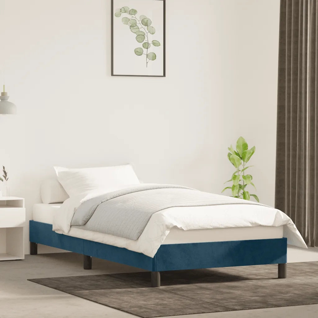 Giroletto senza Materasso Blu Scuro 90x200 cm in Velluto 346956