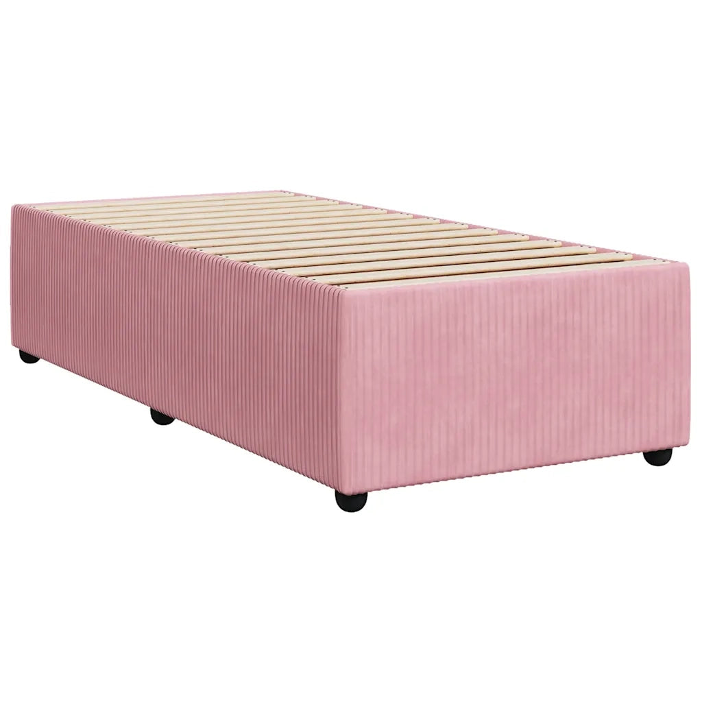 Giroletto a Molle con Materasso Rosa 100x200 cm in Velluto