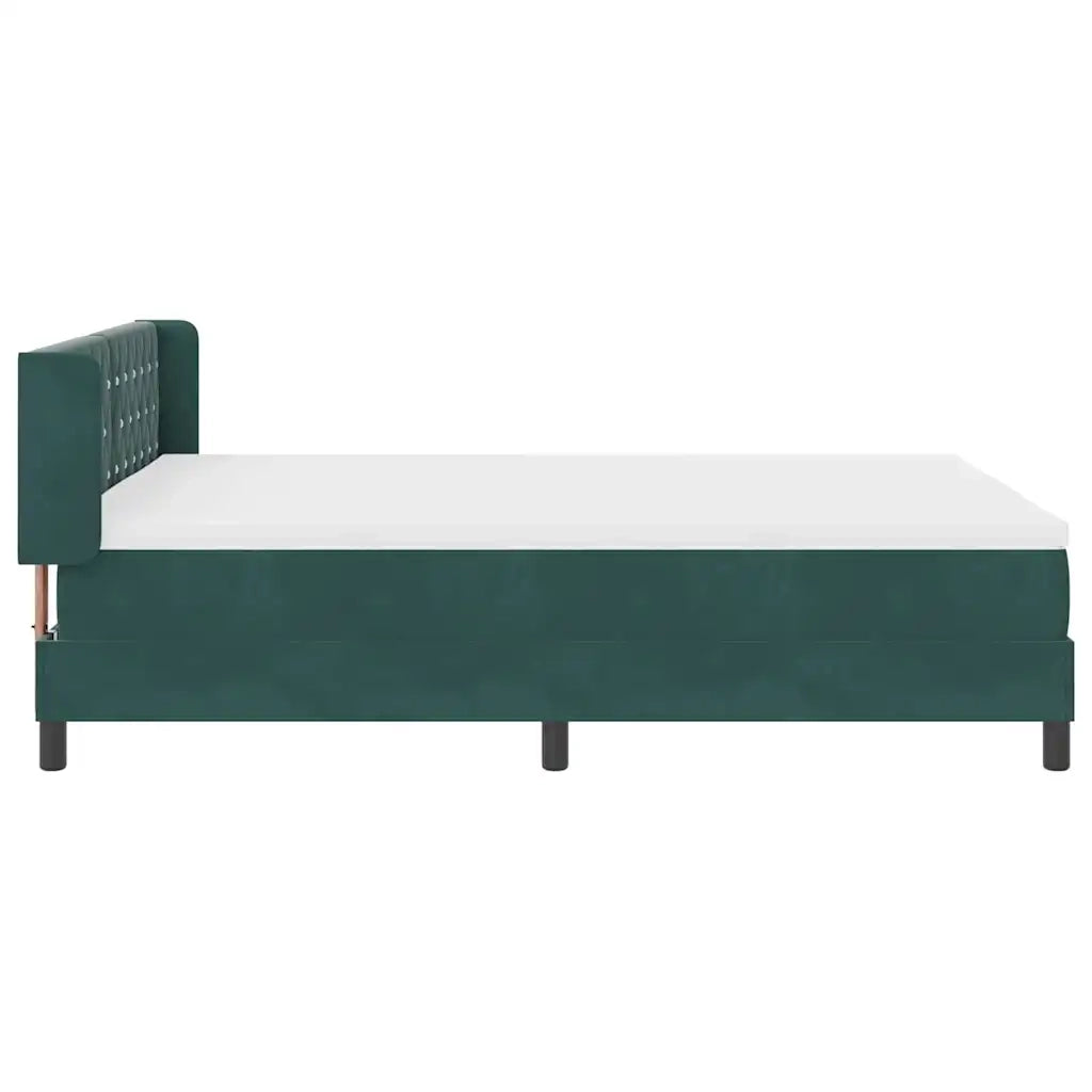 Letto a molle con materasso Verde Scuro 200 x 140 cm Poliestere