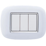 Trade Shop - Placca Oval 3 4 6 Moduli Colore Bianco Compatibile Con Bticino Axolute -  -3 Fori     -