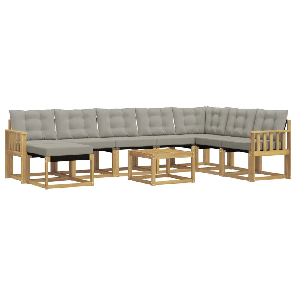 Set di divani da esterno 9 pcs Bianco e Grigio Chiaro 3389785