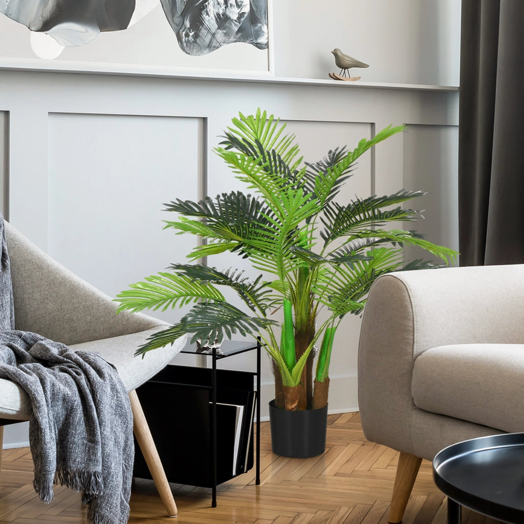 Palma Artificiale 1m ¨C Xylo ¨C Decorazione Realistica con Vaso Marrone Verde