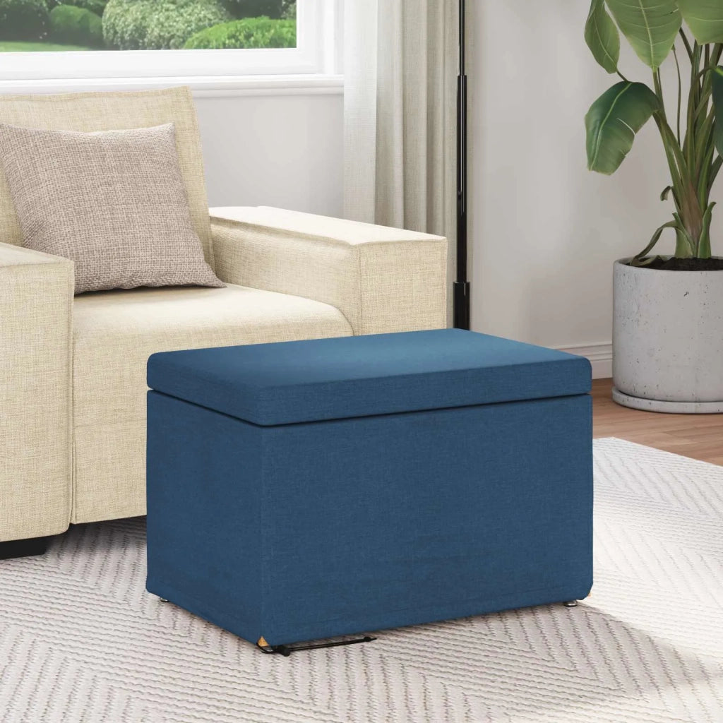 Pouf Blu 61 x 41 x 40 cm Tessuto e Legno Ingegnerizzato 876763