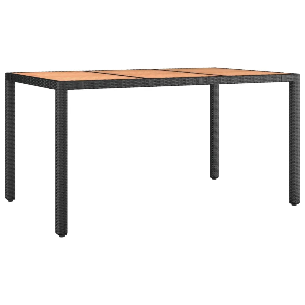 Set da Pranzo da Giardino 7 pz Nero con Cuscini in Polyrattan 3157602