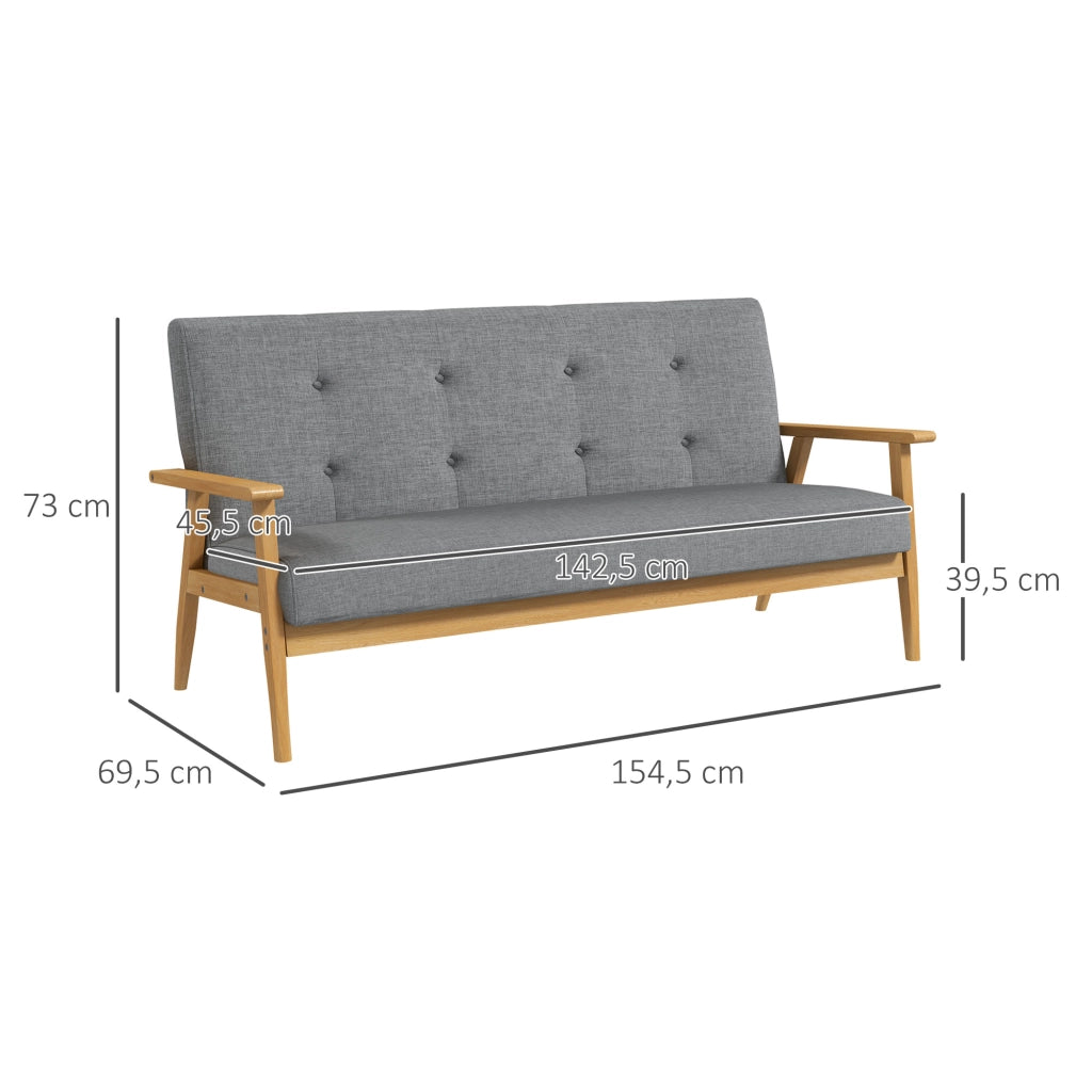 Divano 3 posti scandinavo ¨C zephmum ¨C grigio, imbottito