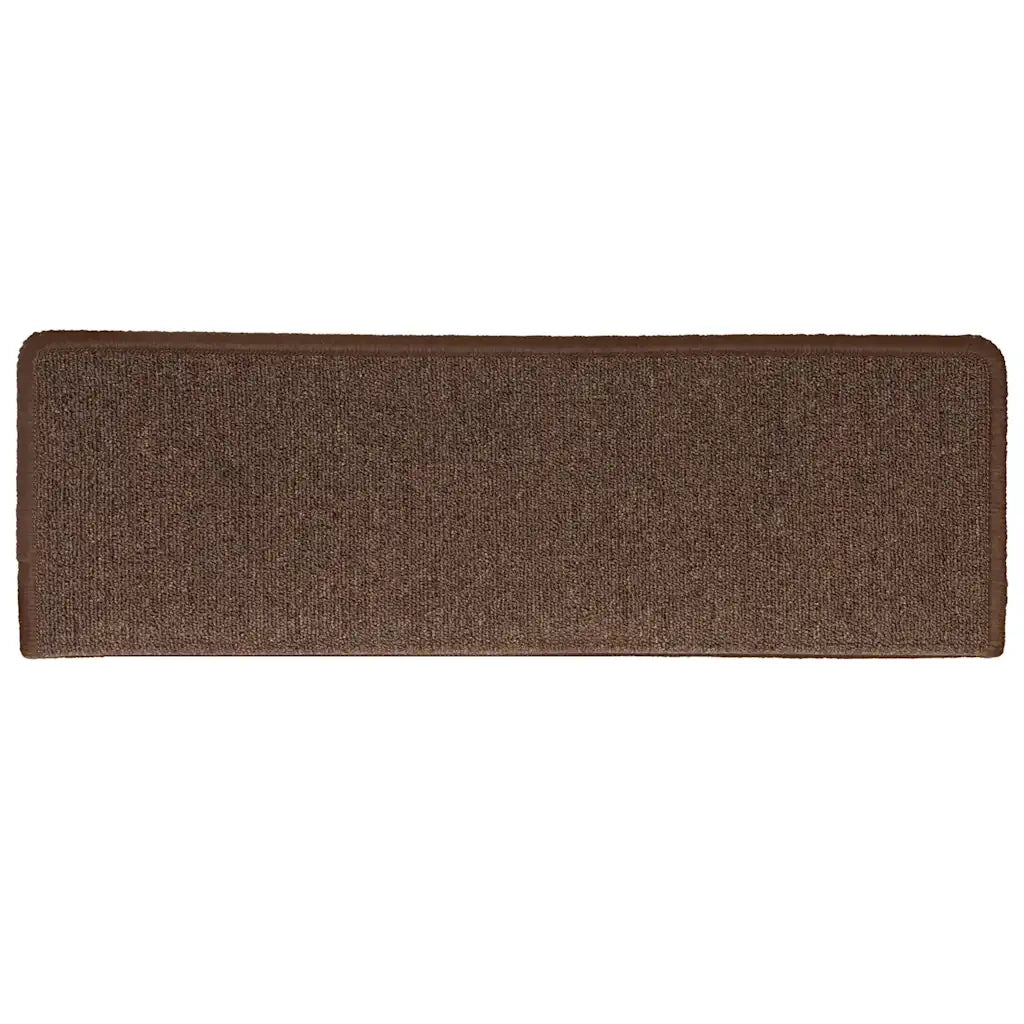 Tappetini per scale 30 pz 65x21x4 cm Marrone caffè Bordo rettangolare 3365769