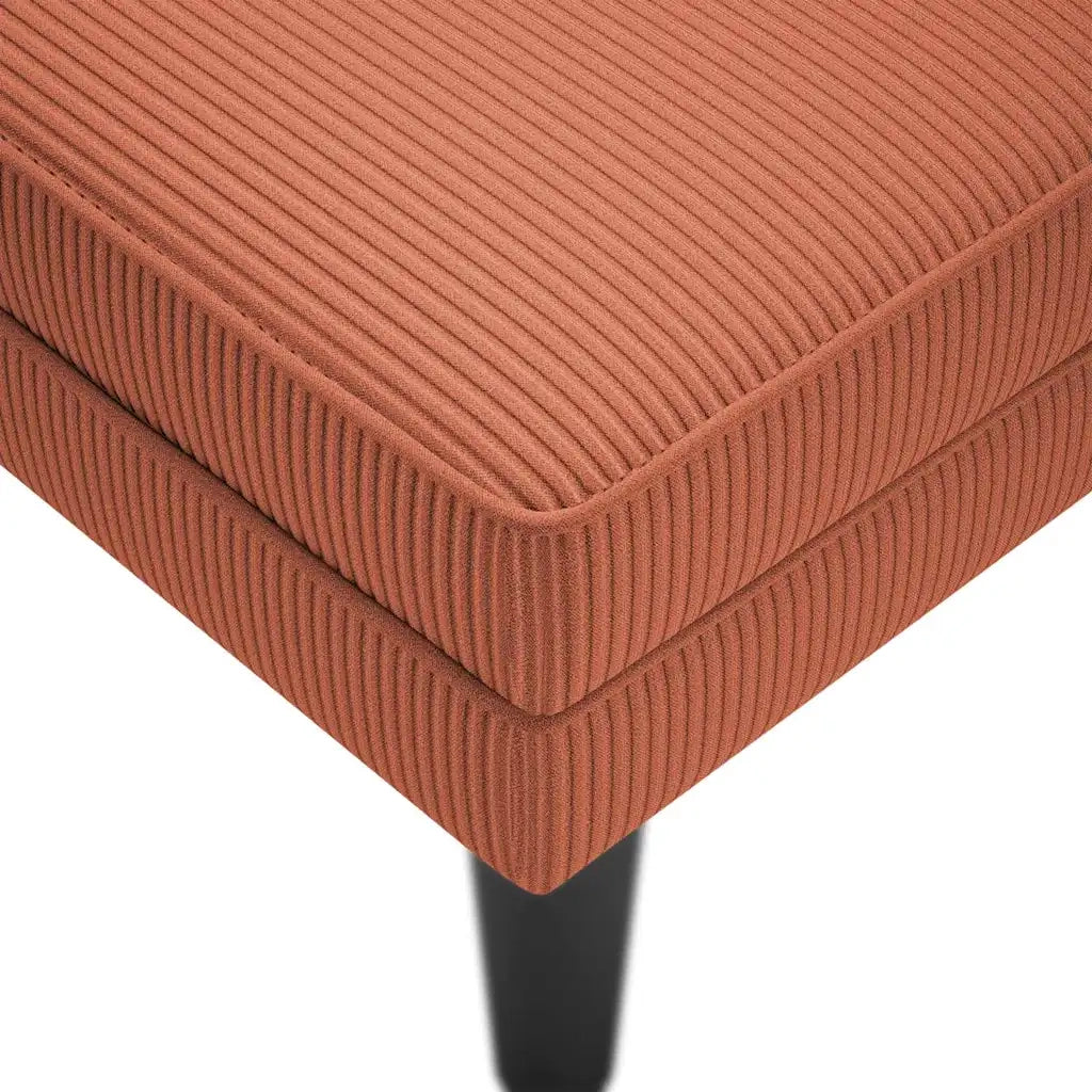 Sdraio con Cuscino Destro in Velluto a Coste Rosso Arancione 4009822