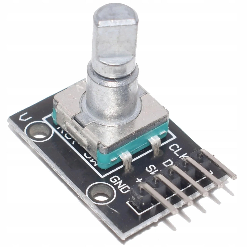 Modulo Encoder Rotativo con Pulsante – Rotazione 360°, 20 Impulsi per Giro | Raster 2,54 mm