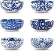 Set di immersione ceramica premium per sushi e barbecue - Blu vintage - 6 pezzi