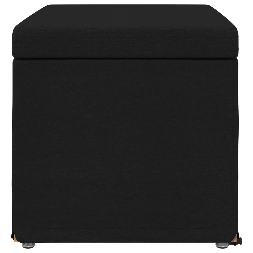 Pouf Nero 61 x 41 x 40 cm Tessuto e Legno Ingegnerizzato 876760