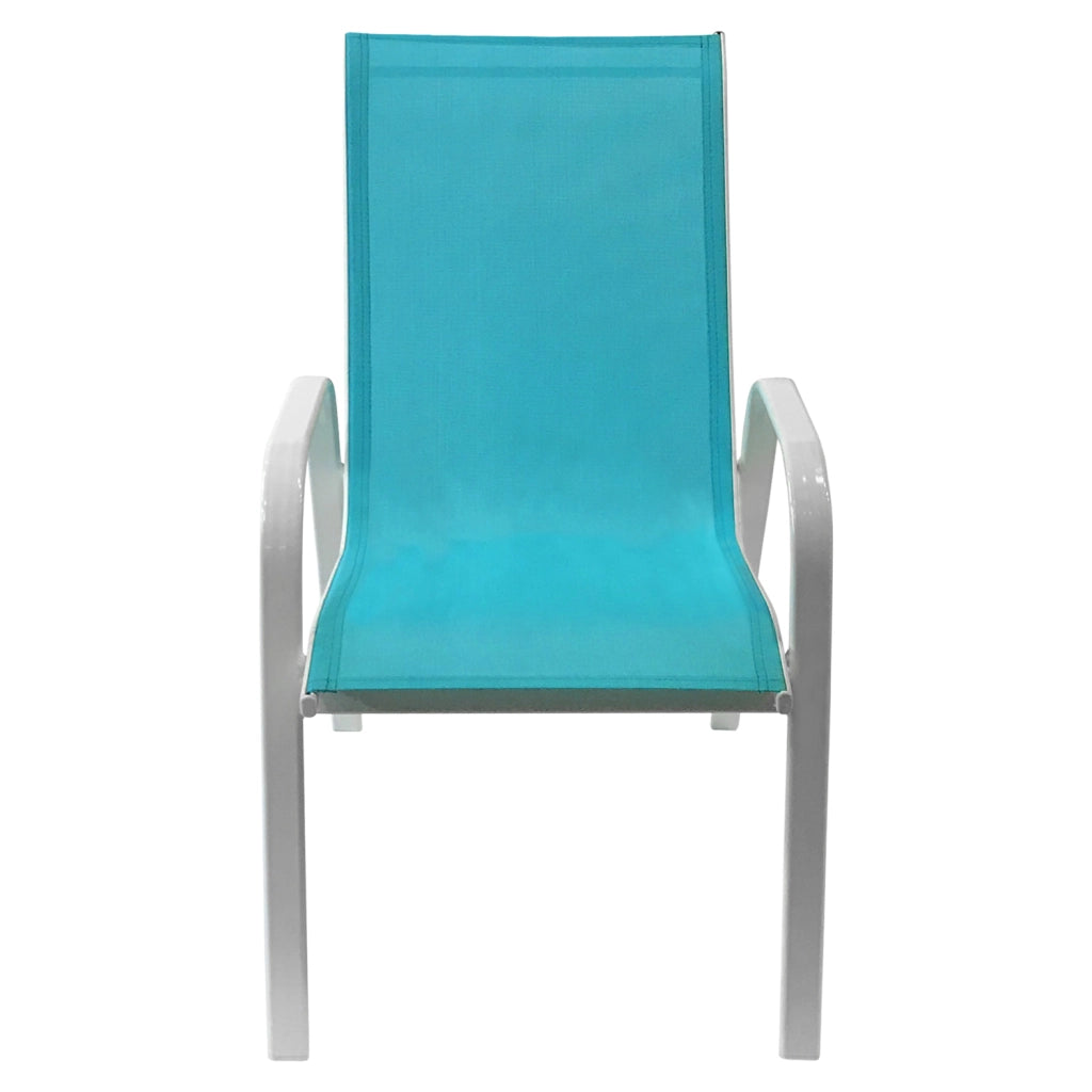 Set di 4 sedie MARBELLA in textilene blu - alluminio bianco