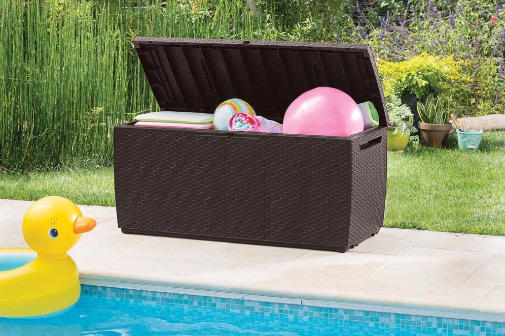 Baule da Esterno Keter Capri 123x53,5x57 cm in Resina Effetto Rattan Marrone